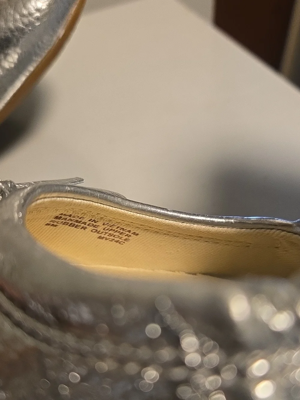 Michael Kors Silver Metallic Leather Ballet Flats